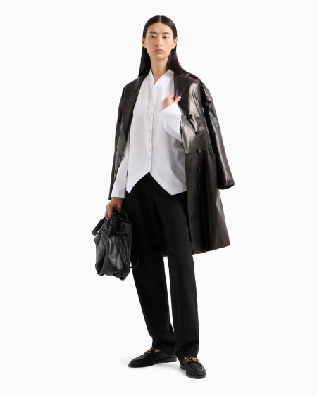 Armani Camisa con bajo contorneado de algodón cepillado Precios de Black Friday