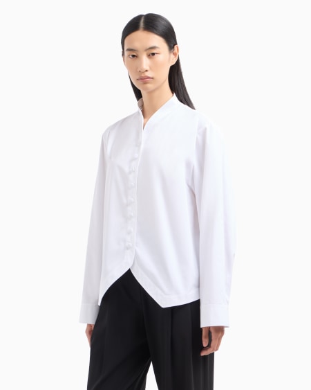 Armani Camisa con bajo contorneado de algodón cepillado Precios de Black Friday