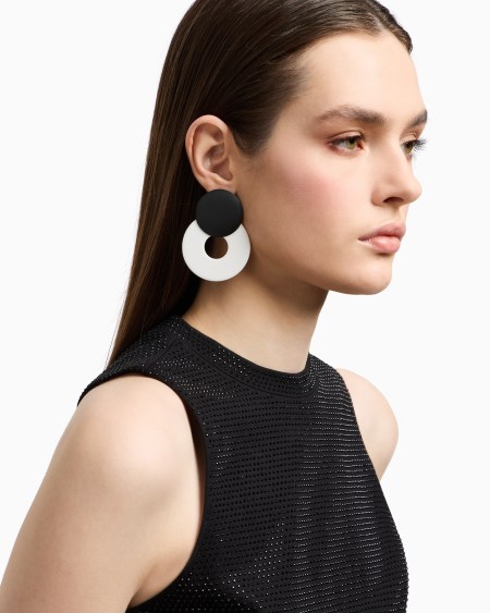 Armani Maxipendientes de doble aro bicolor Libre de impuestos
