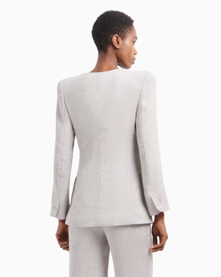 Armani Chaqueta de abotonadura sencilla de canneté fluido Descuentos del mes
