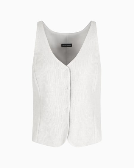 Armani Chaleco con cuello de pico de canneté fluido Oferta exclusiva