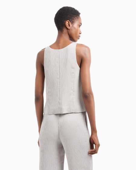 Armani Chaleco con cuello de pico de canneté fluido Oferta exclusiva