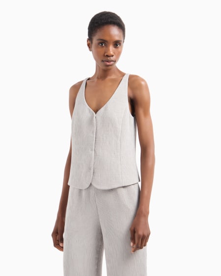 Armani Chaleco con cuello de pico de canneté fluido Oferta exclusiva