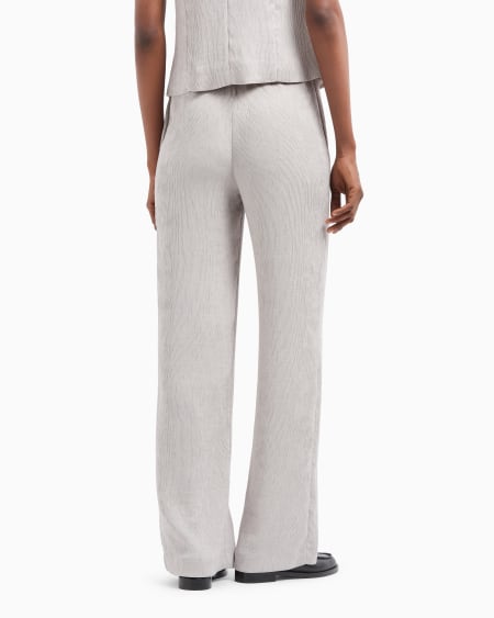Armani Pantalones de cintura elástica de canneté fluido Última moda