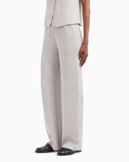 Armani Pantalones de cintura elástica de canneté fluido Última moda