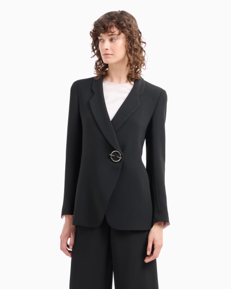 Armani Blazer de crepé de cady con cierre joya Descuento por venta flash