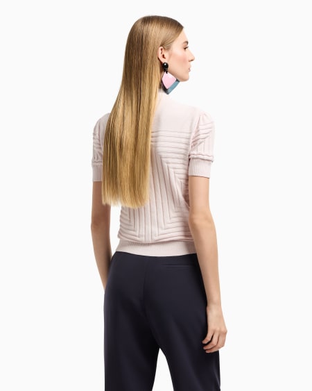Armani Jersey con textura de canalé y punto jersey derecho y revés Ofertas de temporada