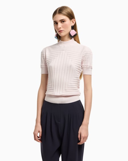 Armani Jersey con textura de canalé y punto jersey derecho y revés Ofertas de temporada