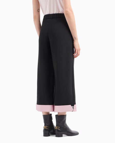 Armani Pantalones cropped de crepé de cady con vuelta Ofertas especiales