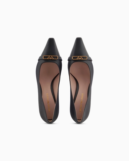 Armani Zapato de salón en napa con placa de águila Grandes ahorros
