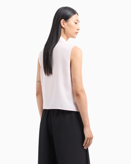 Armani Blusa sin mangas de crepé fluido Precio ultrabajo
