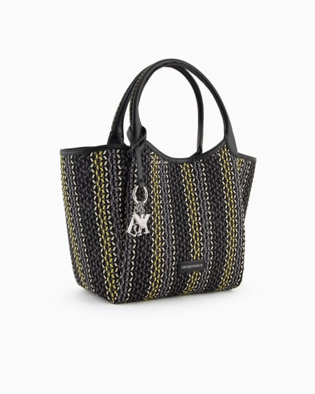 Armani Bolso shopper de esterilla trenzada multicolor Última moda