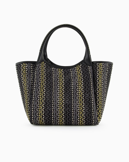 Armani Bolso shopper de esterilla trenzada multicolor Última moda