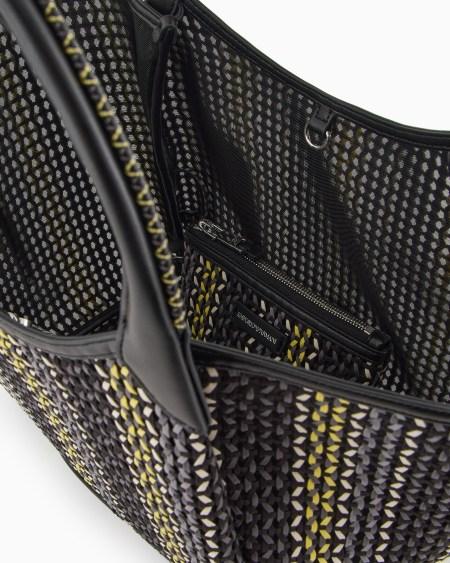 Armani Bolso shopper de esterilla trenzada multicolor Última moda