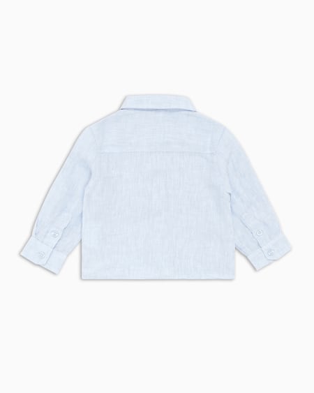 Armani Camisa de lino con bordado de águila Ofertas de temporada