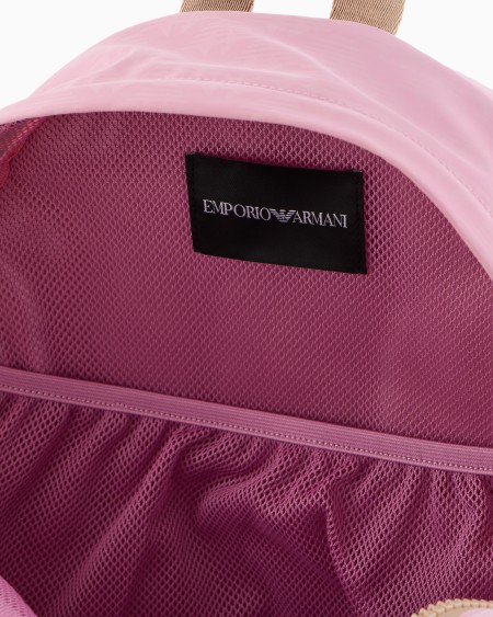 Armani Mochila de nailon con motivo integral de águila Outlet online