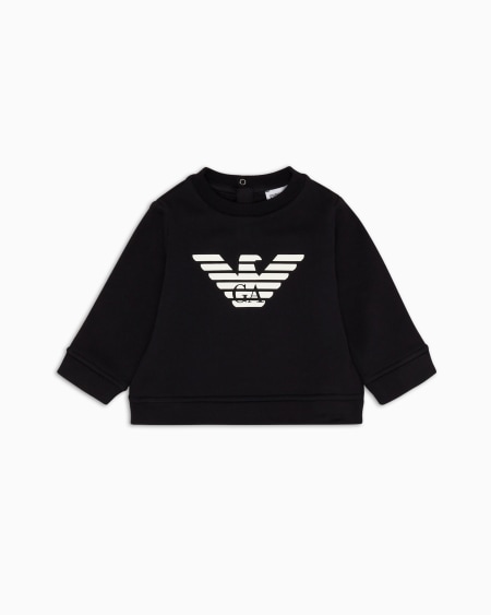 Armani Sudadera de mezcla de modal con logotipo Venta caliente