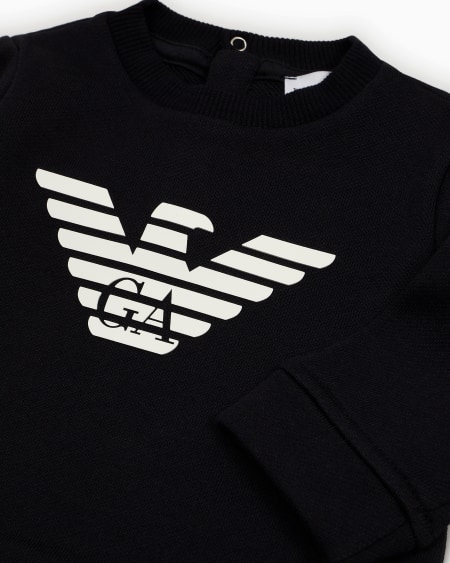 Armani Sudadera de mezcla de modal con logotipo Venta caliente