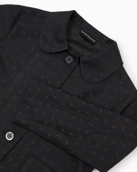 Armani Chaqueta de tejido jacquard con motivo integral de microáguila Gran oferta