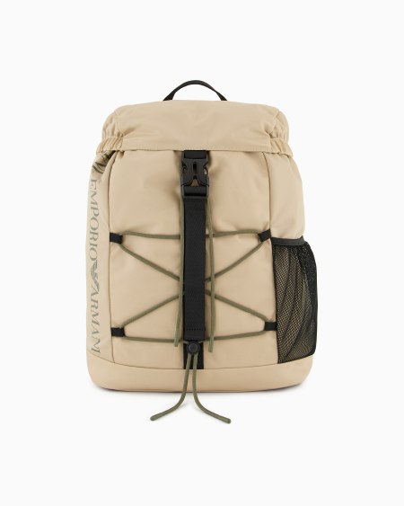 Armani Mochila de nailon con cincha y detalle de cuerda cruzada Tienda