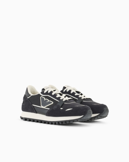 Armani Deportivas de malla con detalles de ante y parche de águila Rebajas online