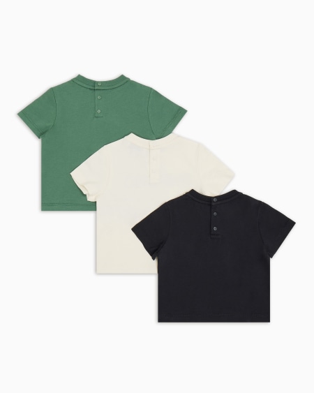 Armani Paquete de tres camisetas de punto con logotipo gráfico estampado Oferta especial