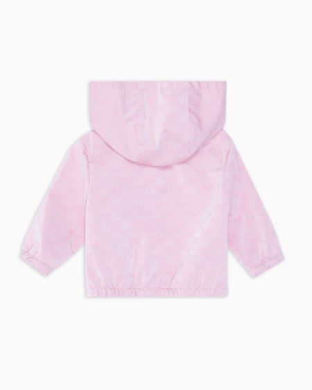 Armani Chaqueta de nailon con capucha y motivo integral de águila Últimos 2 días