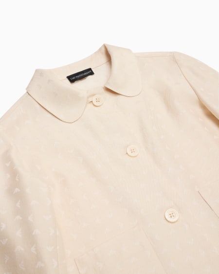Armani Chaqueta de tejido jacquard con motivo integral de microáguila Último día