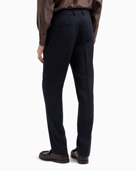 Armani Pantalones chinos de sarga ligera de mezcla de lana virgen Solo queda un día