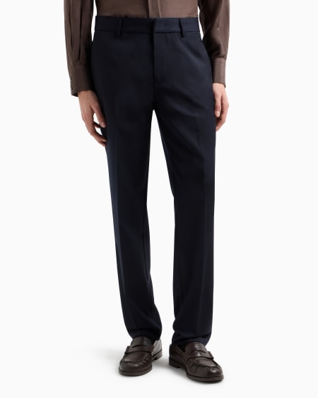 Armani Pantalones chinos de sarga ligera de mezcla de lana virgen Solo queda un día
