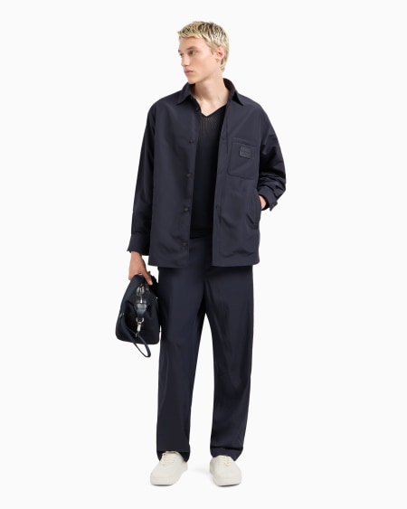 Armani Chaqueta camisera de nailon con bolsillo de parche y parche con logotipo Envío internacional gratuito
