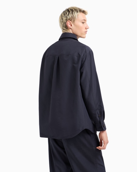 Armani Chaqueta camisera de nailon con bolsillo de parche y parche con logotipo Envío internacional gratuito