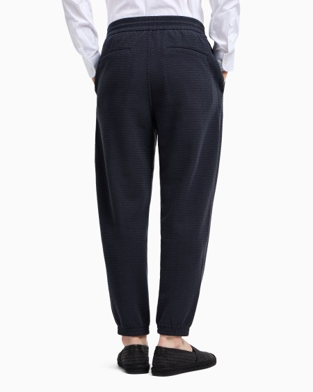 Armani Pantalones de chándal de punto de mezcla de lyocell con inscripción integral ASV Tienda de fábrica