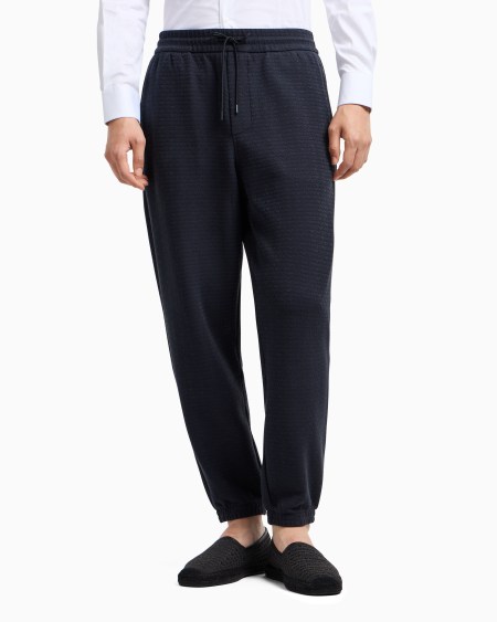 Armani Pantalones de chándal de punto de mezcla de lyocell con inscripción integral ASV Tienda de fábrica