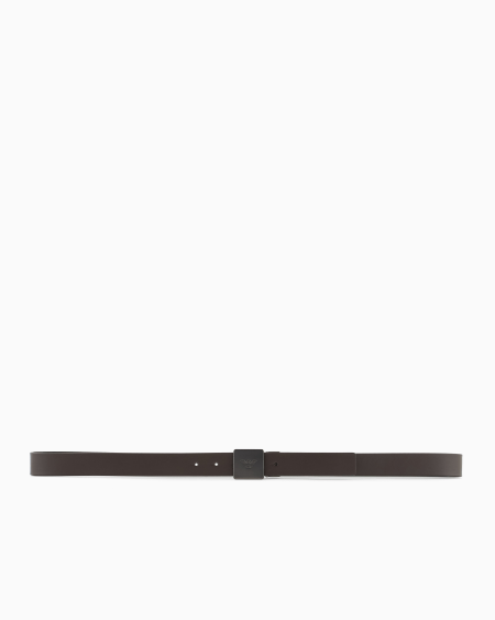 Armani Cinturón reversible de piel bicolor con placa Libre de impuestos