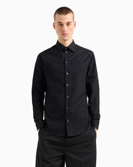 Armani Camisa con estampado integral flocado Oferta exclusiva