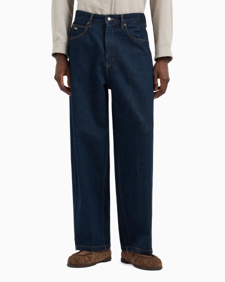 Armani Vaqueros J80 de corte twist de denim lavado Ofertas especiales