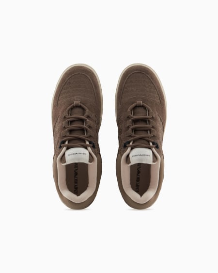Armani Deportivas de tejido jacquard con inscripción del logotipo y detalles de ante Precio ultrabajo