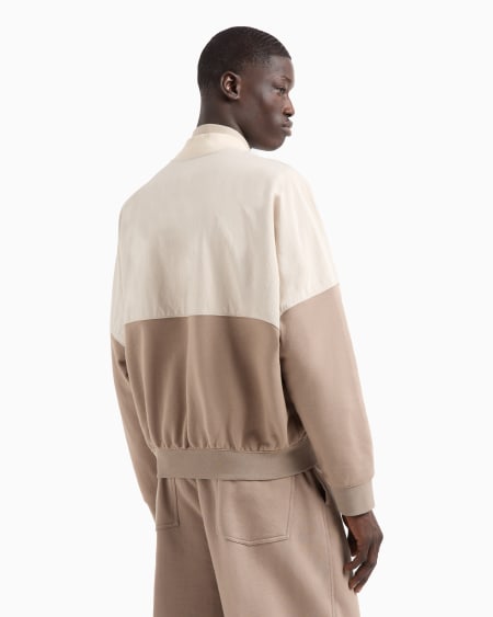 Armani Sudadera tipo cárdigan de nailon y punto de felpa con logotipo bordado Outlet