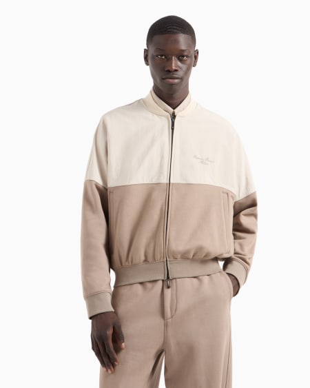 Armani Sudadera tipo cárdigan de nailon y punto de felpa con logotipo bordado Outlet