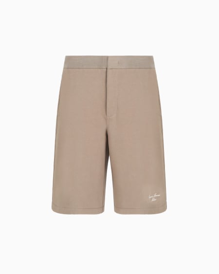 Armani Bermudas de punto de felpa con logotipo bordado