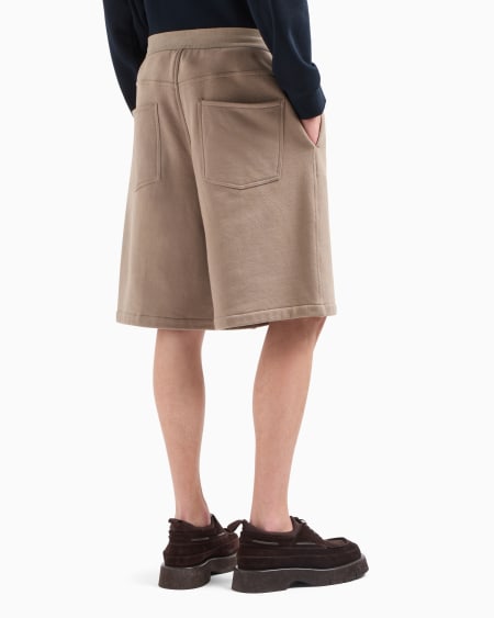 Armani Bermudas de punto de felpa con logotipo bordado Outlet online