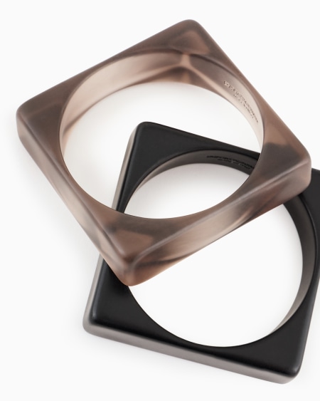 Armani Conjunto de dos pulseras rígidas cuadradas Venta caliente