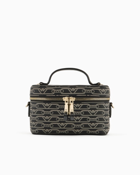 Armani Neceser con estampado integral de monograma Rebajas de fábrica