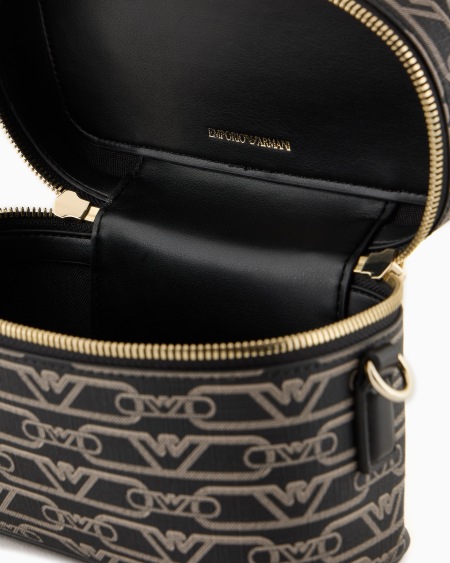 Armani Neceser con estampado integral de monograma Rebajas de fábrica