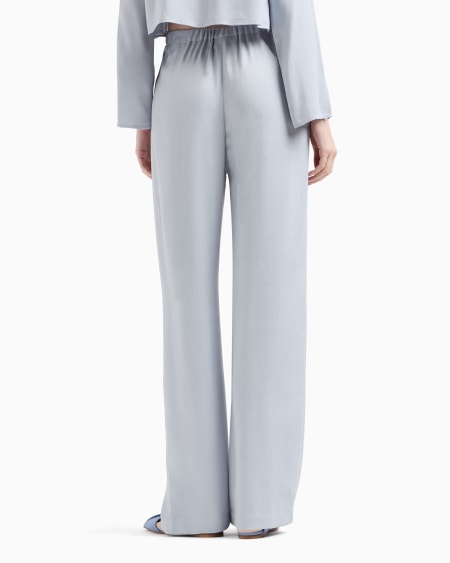 Armani Pantalones de viscosa texturizada con cintura elástica Ventas relámpago