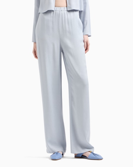 Armani Pantalones de viscosa texturizada con cintura elástica Ventas relámpago