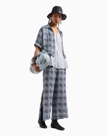 Armani Top con escote de pico de viscosa texturizada Descuento
