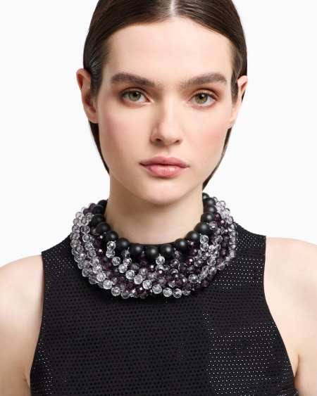 Armani Collar tipo gargantilla multihilo con esferas Tienda