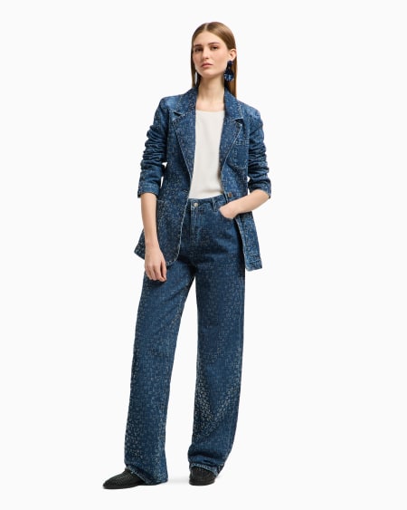 Armani Blazer de denim con aplicación integral de strass Tienda